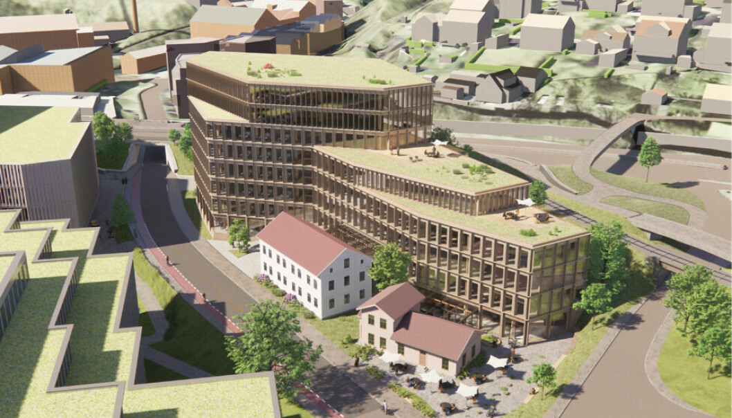 INTEGRERES: Et sentralt premiss i utviklingen er at de to eksisterende bygningene i Gjerdrums vei 1 og 3 integreres i prosjektet.