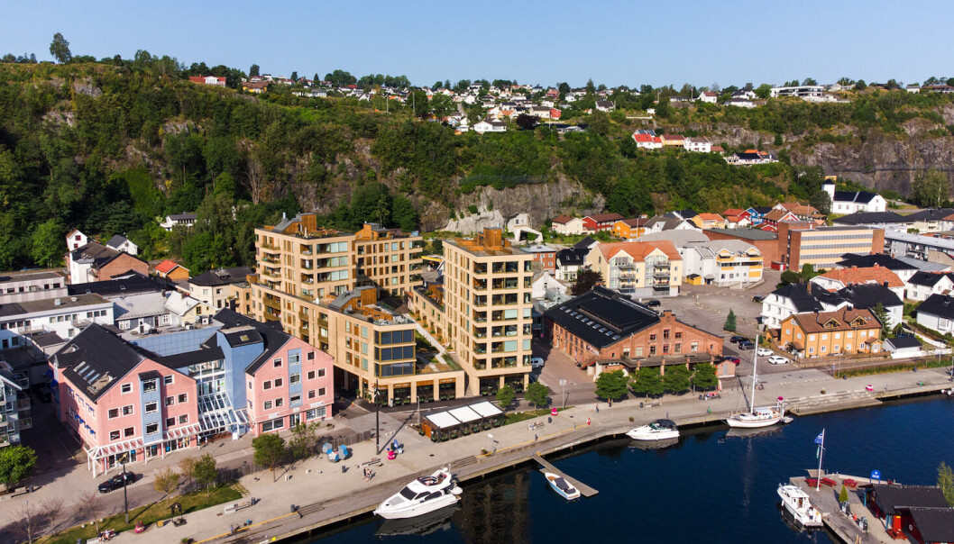 SUKSESS: Holmestrand Brygge med 75 leiligheter og 1.100 kvadratmeter næring var utsolgt ved overtakelse, med et salgsvolum på 359 millioner kroner. SUKSESS: Holmestrand Brygge med 75 leiligheter og 1.100 kvadratmeter næring var utsolgt ved overtakelse, med et salgsvolum på 359 millioner kroner.