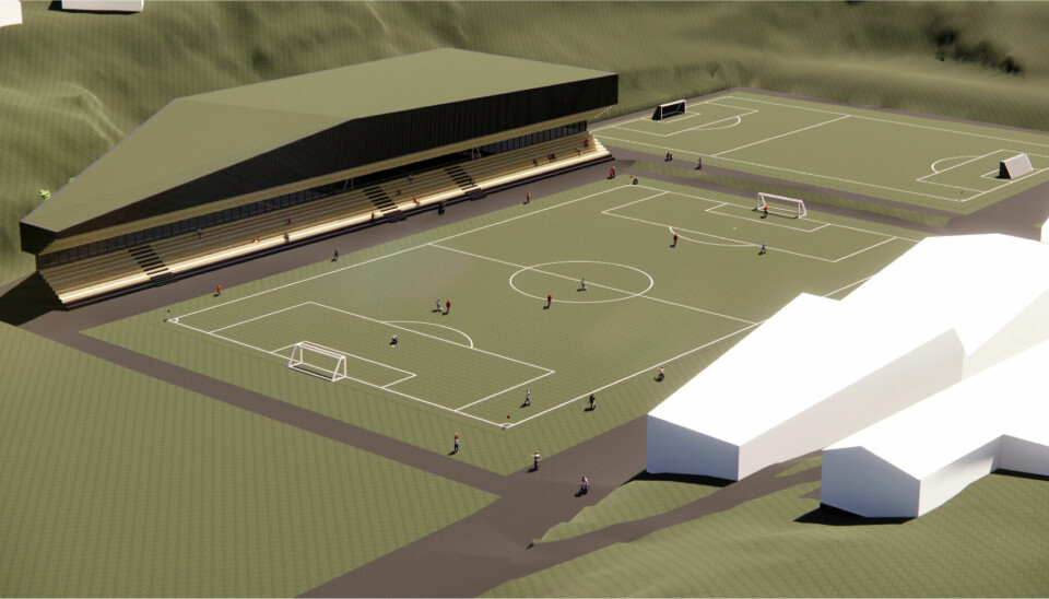 TO ETASJER: Den foreslåtte hallen rommer tre små og en litt større fotballbane fordelt på to etasjer.