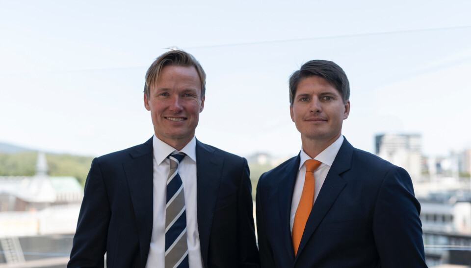 SALGSSUKSESS GA NYTT FOND: Morten Ødegaard og Halvdan Grøm i Njord Securities fikk blod på tann etter salg av en rekke eiendommer med offentlige leietakere i fjor. SALGSSUKSESS GA NYTT FOND: Morten Ødegaard og Halvdan Grøm i Njord Securities fikk blod på tann etter salg av en rekke eiendommer med offentlige leietakere i fjor.