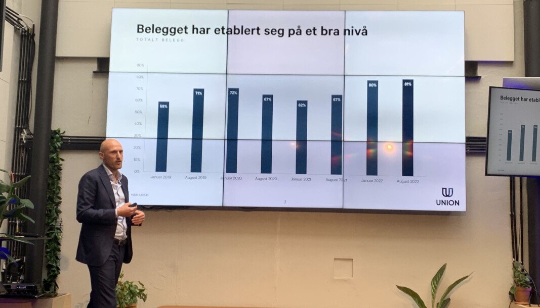 BEDRING: Analysesjef Robert Nystad i UNION melder om et stadig bedre marked for coworkingaktørene. BEDRING: Analysesjef Robert Nystad i UNION melder om et stadig bedre marked for coworkingaktørene.