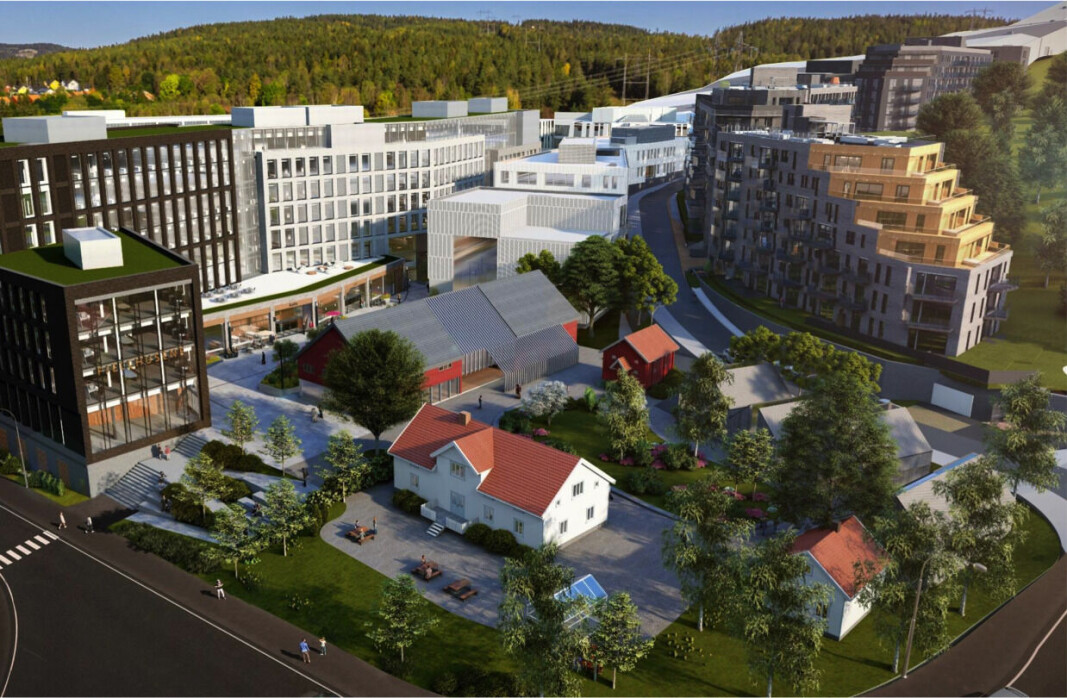 LOKALSENTER: Illustrasjonen viser fremtidig situasjon ved full utnyttelse. LOKALSENTER: Illustrasjonen viser fremtidig situasjon ved full utnyttelse.