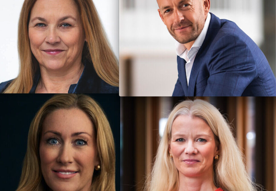TOK FOR SEG MARKEDET: Hilde Vatne i JM Bolig, Andreas Martinussen i Nordr, Hedda Ulvness i Eie Eiendomsmegling og Kari Due-Andresen i Akershus Eiendom pratet om markedet på KINEs Power lunch.