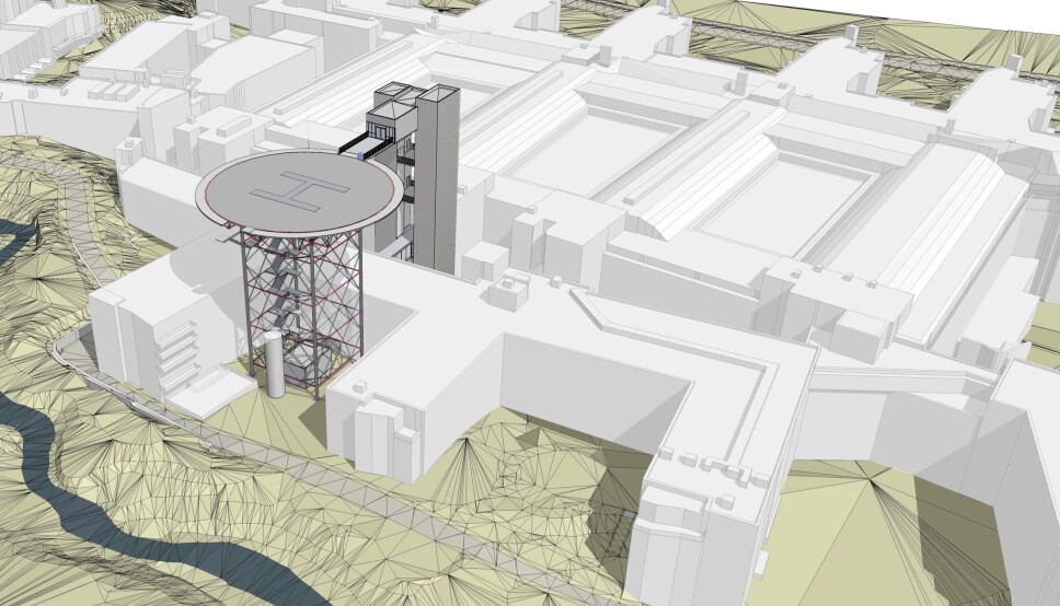 8 ÅR: Oslo Universitetssykehus har fått rammetillatelse til å oppføre et tidsbegrenset helikopterlandingsplass for SAR Queen AW101 redningshelikopter. 8 ÅR: Oslo Universitetssykehus har fått rammetillatelse til å oppføre et tidsbegrenset helikopterlandingsplass for SAR Queen AW101 redningshelikopter.