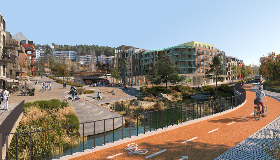 BYDEL: Dagens industriområde skal bli et møtepunkt for urbant byliv og bærekraftig mobilitet. Dette er ett av flere arkitektforslag. BYDEL: Dagens industriområde skal bli et møtepunkt for urbant byliv og bærekraftig mobilitet. Dette er ett av flere arkitektforslag.