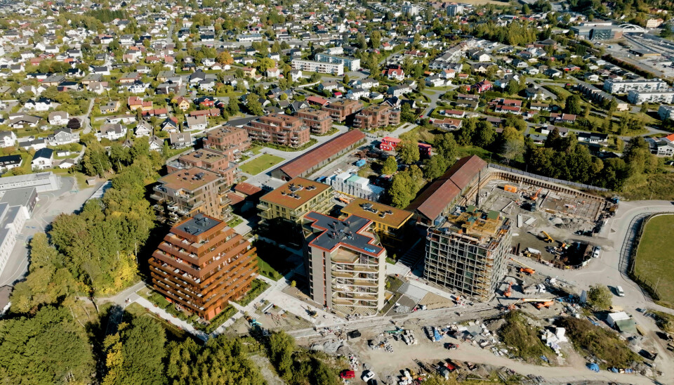 Dronebilde av Magasinparken i Ski Dronebilde av Magasinparken i Ski