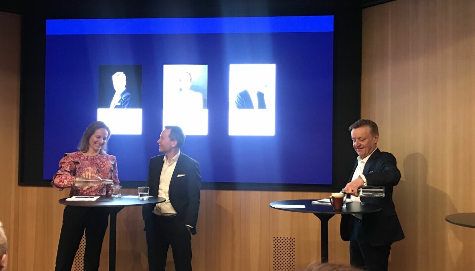 ENIGHET: Birgit Hofgaard Nilsen, Espen Jorvang og Olav T. Løvstad er enige om hva som er det viktigste når de skal låne ut penger.