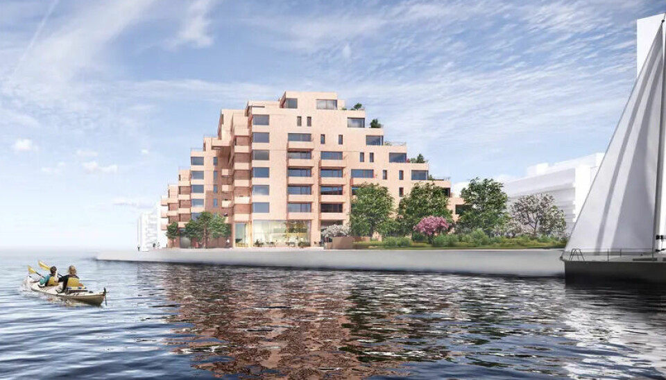 SJØNÆRT: Dette nye boligprosjektet ligger rett i nærheten av både fjorden og elva.