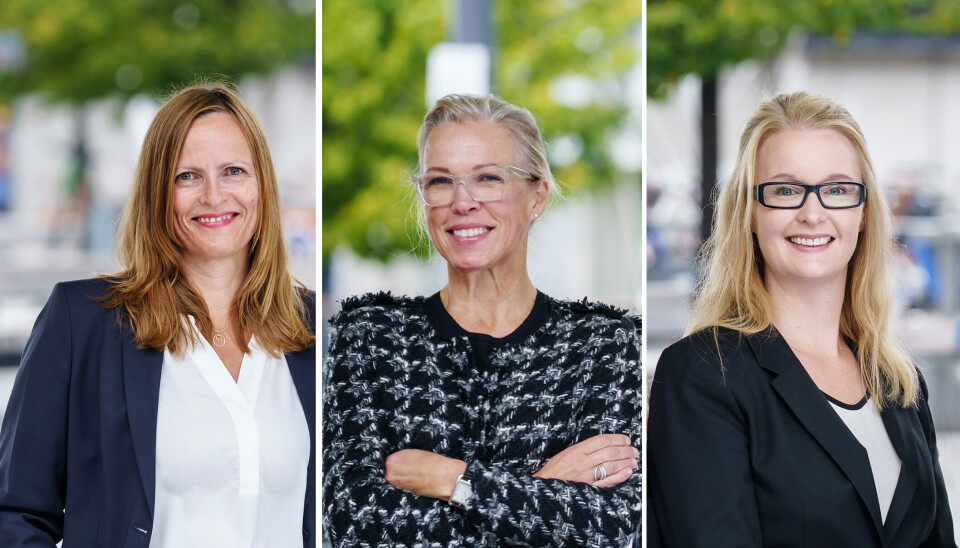 OM SKATTE- OG AVGIFTSBEHANDLING: F.v. Kari Elisabeth Christiansen, Marianne Brockmann Bugge og Anine Karstensen i RSM Advokatfirma AS. Foto: Jo Michael Studio