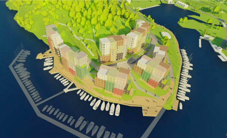 BOLIGER: Ytterst på halvøya i Oslofjorden vil utvikleren bytte gammel industri med opp mot 240 leiligheter.