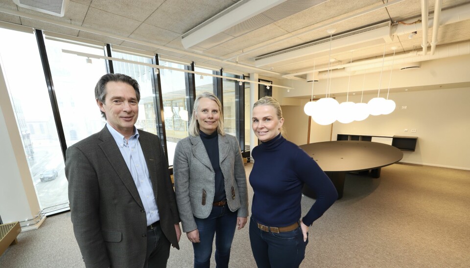 LANG PROSESS: Egil Svoren, Vibeke Warløs Næss og Vibecke Falster i Schage Eiendom har jobbet med utviklingen av Stortorvet 7 i flere år.