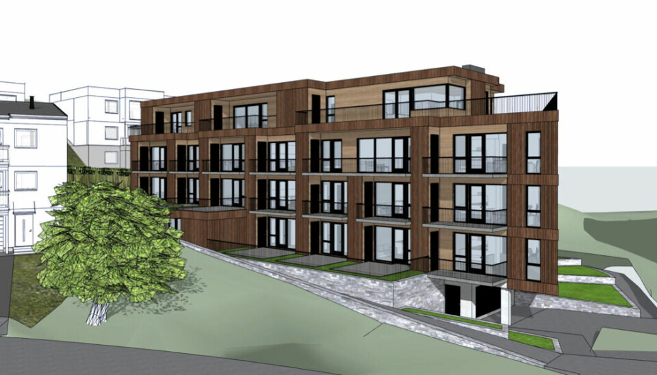 NYTT: Dette prosjektet kan få 20 leiligheter over en parkeringskjeller.