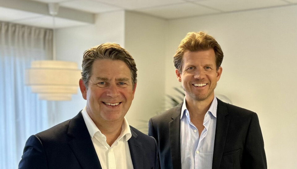NY PARTNER I EIENDOMSAVDELINGEN: Nils F. Bull (t.v.) er ny partner i Advokatfirmaet Harboe & Co, noe advokat og partner Harald Hauge er glad for.