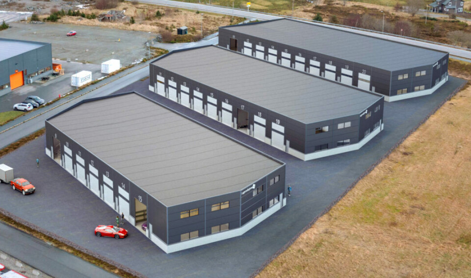 DOBLER: Mens dette lagersenteret er under bygging på Vigra, vil utviklerne ha et like stort fire mil unna.