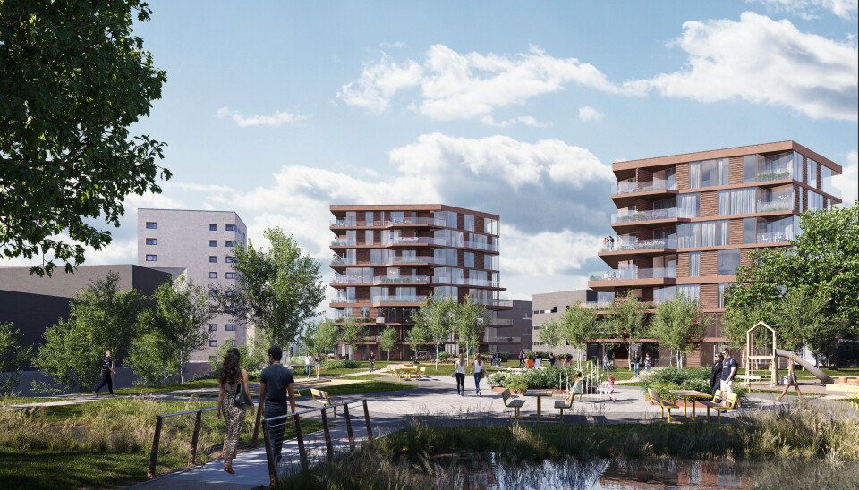 BOLIGTÅRN: Forslaget legger opp til at eksisterende bebyggelse skal erstattes med ca. 70 boliger i 2 boligtårn, med utadrettet virksomhet i første etasje.