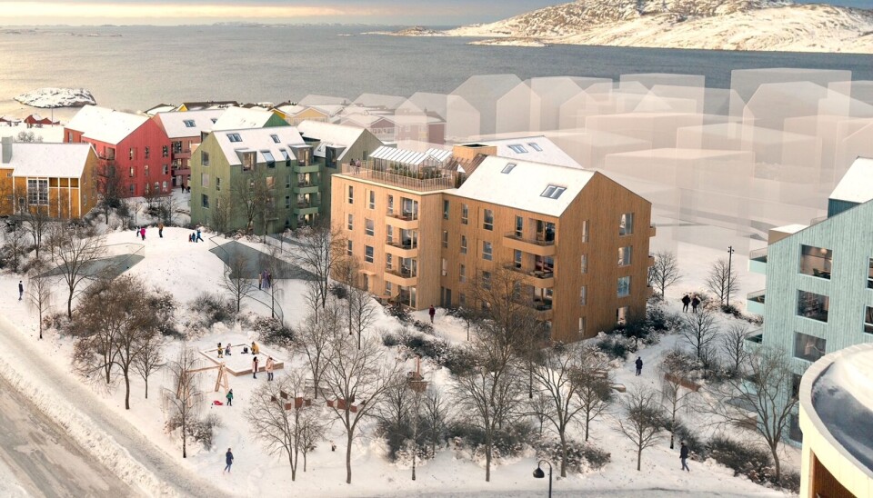 I GANG: Starten har gått for boligprosjektet i enden av sentrum.