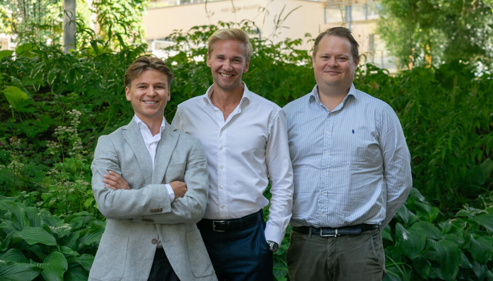 FORNØYD: Fra venstre Steinar Seim, medgründer og CGO; Christian Schartum, senior forretningsutvikler; Morten Ullnæss, kommersiell leder i Propely.