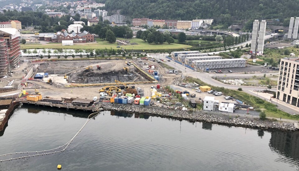 NÆRING OG SKOLE: Det er i dette området utviklingen skal skje. Vannkunsten Bjørvika Gamlebyen Sørenga Middelalderparken