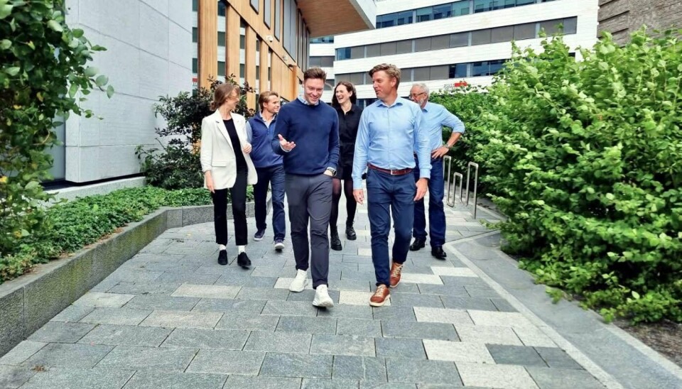 SER MULIGHETER: Findable og Rambøll ser forretningsmessige muligheter i et strategisk samarbeid. Fra venstre: Elin Nordby Salvesen, Stig Bergsjø, Sondre Malde Pedersen, Alina Bondarenko, Magnus van der Hilst Ytreland, Trond Vatsøy.