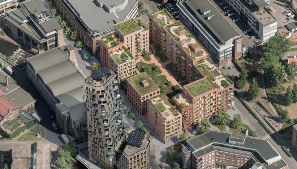 TRANSFORMERING: De gamle kontor- og lagerbyggene skal bli til et moderne boligkvartal.