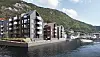 POPULÆRT: Tydeligvis er det mange boligkjøpere som vil ha nærhet til sjøen. Skisse Link Arkitektur
