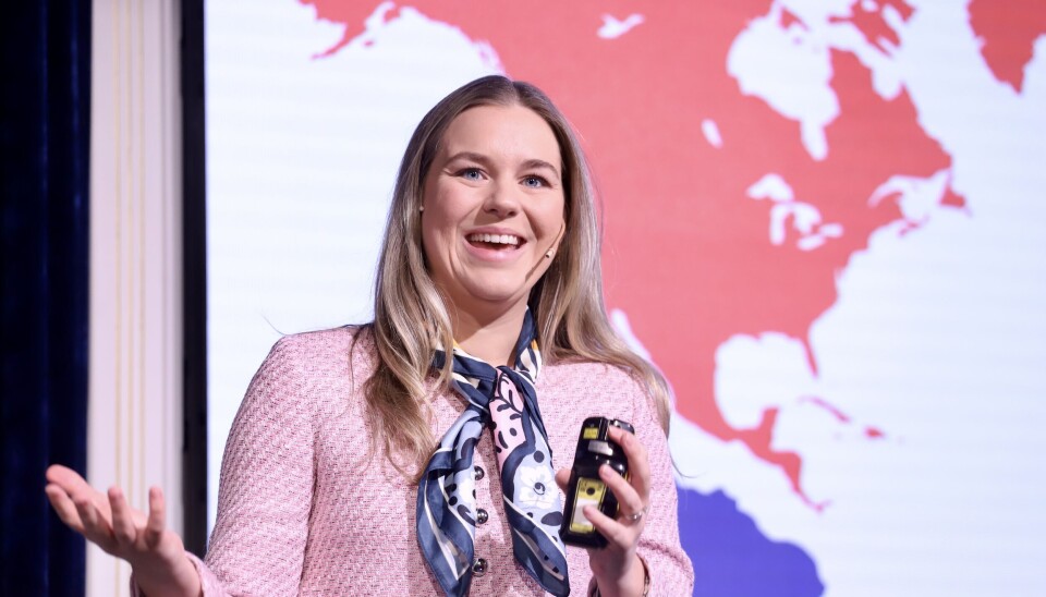 SE PÅ KARTET: Kartet bak Sara Midtgaard viser store deler av landet som nå skremmer markedene. Sara Midtgaard. Foto: Glen Widing