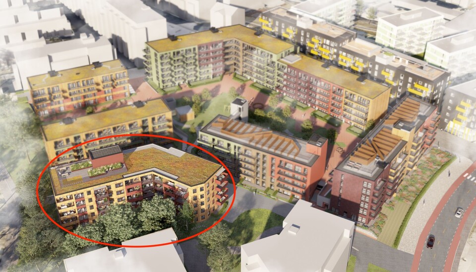 FORTETTING: Ensjøveien 8 er beliggende inntil OBOS-prosjektet Lumanders Hage med 216 nye boliger.