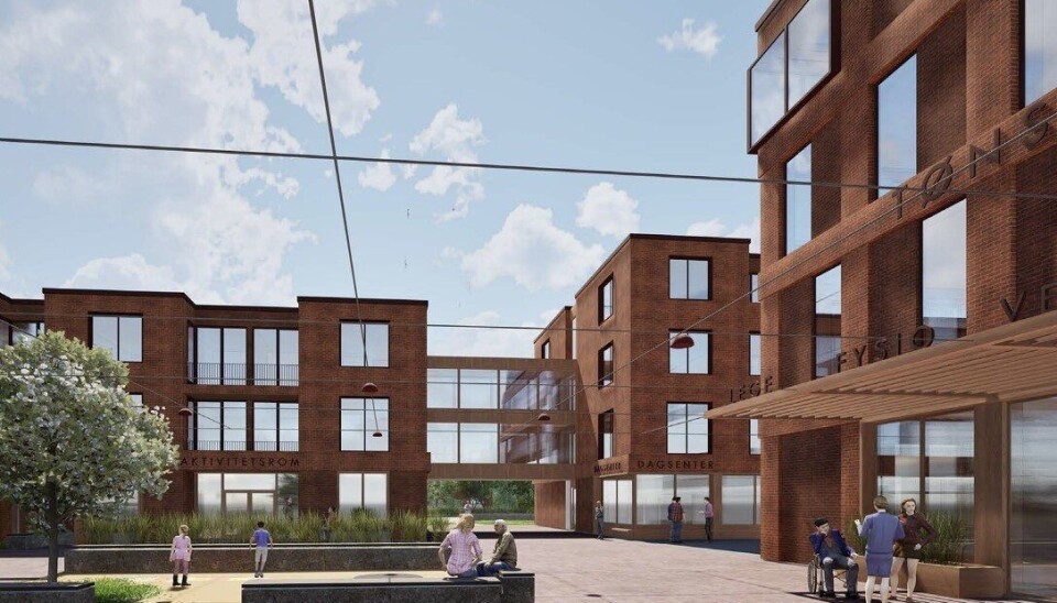 MIKS: Helseparken skal tilby både boliger, tjenester og næring. Tønsberg Helsepark. Skisse: Tun Arkitektur