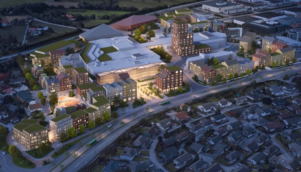 SENTRALT: Visjonen er 600 leiligheter rundt kjøpesenteret. Kvadrat Sandnes boliger