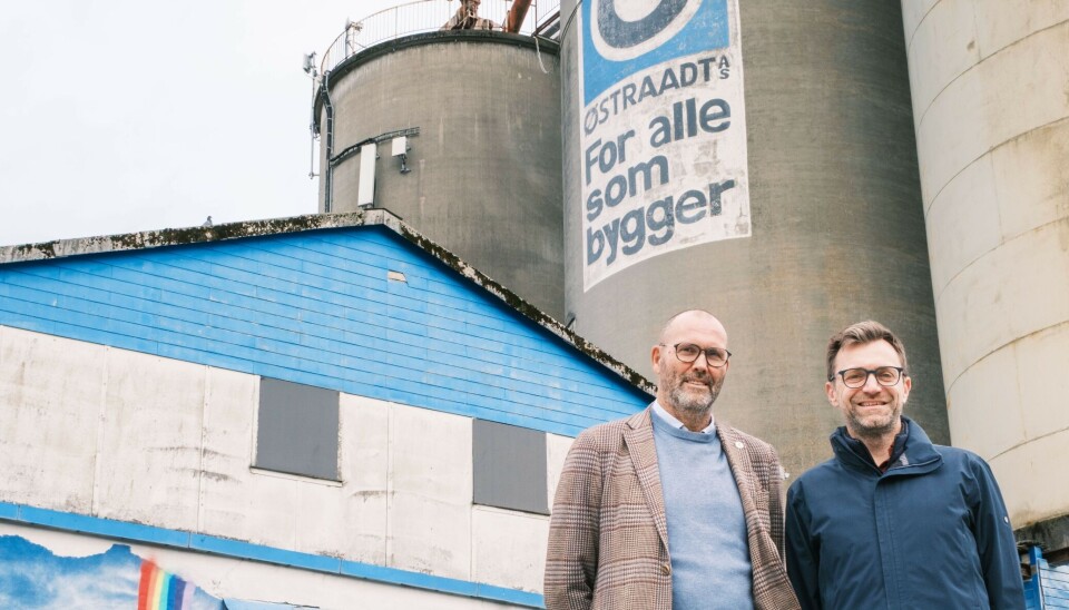 BOLIGER: Guttorm Skretting i Kote og Odd-Are Njå i Base har trua på det nye boligprosjektet. Guttorm Skretting og Odd-Are Njå. Foto: Ensign